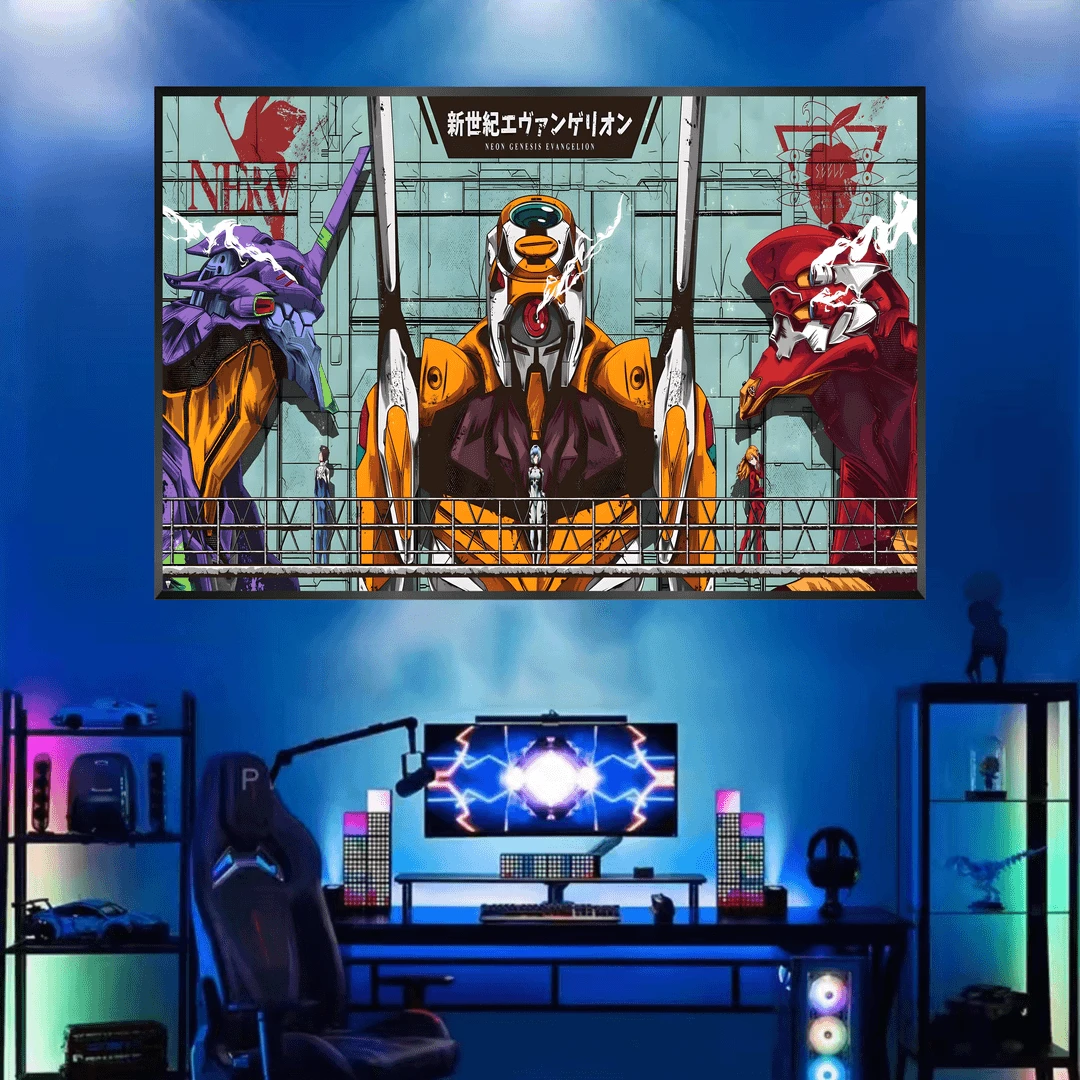 64.EVA 新世纪机甲 动漫装饰画客厅卧室电竞房 40x80