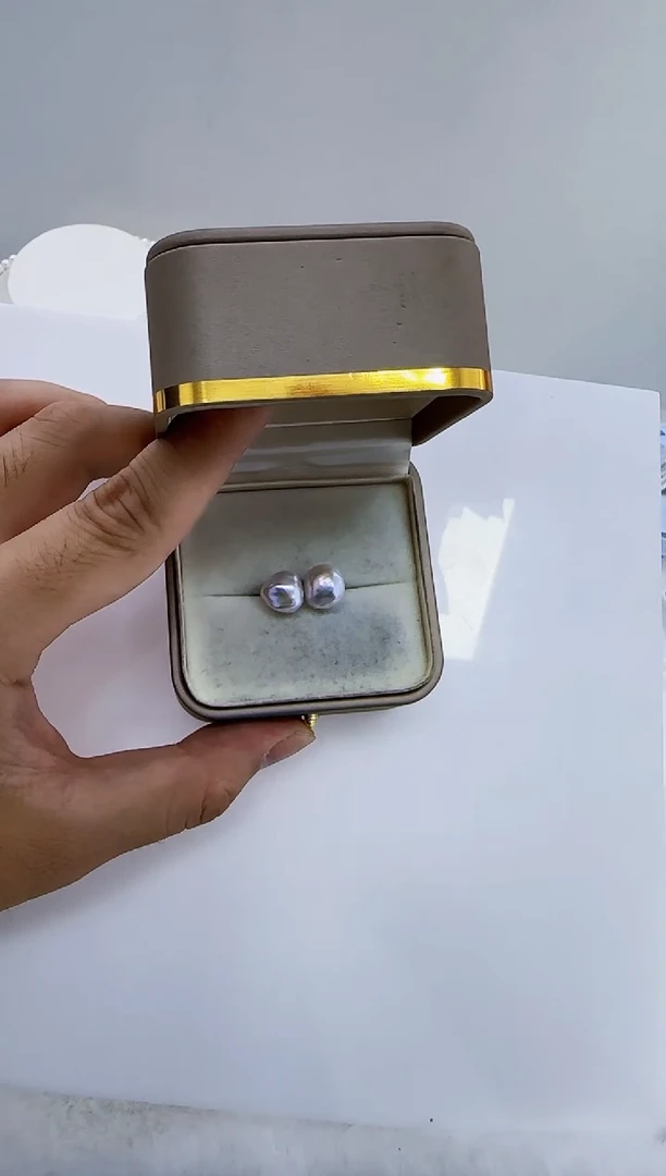 银S925镶嵌淡水珍珠DA巴洛克珍珠耳饰  y155