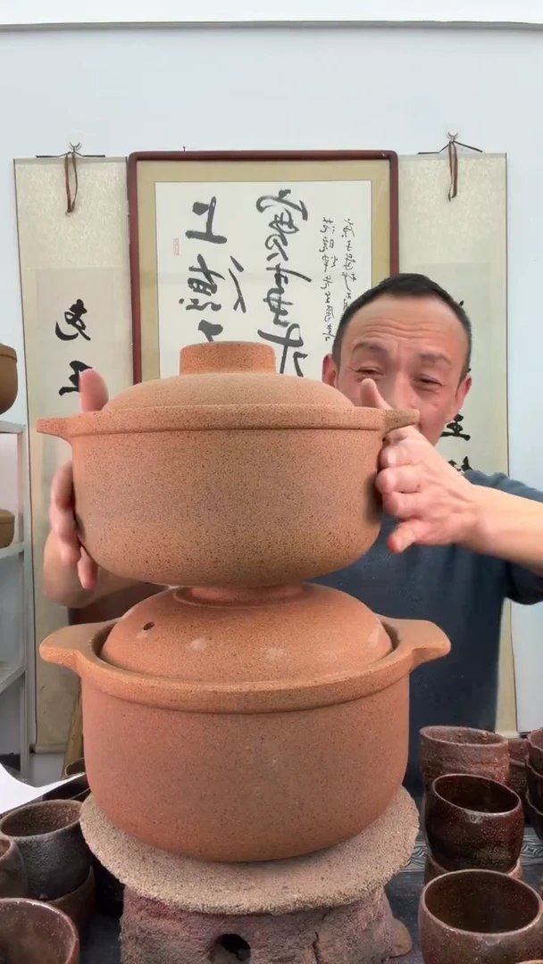 无釉3.5升砂锅杯非遗技艺