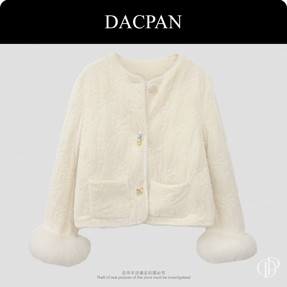 DACPAN-“国风夫人”国风蝴蝶刺绣羽绒外套 2025/盼·PP 2528