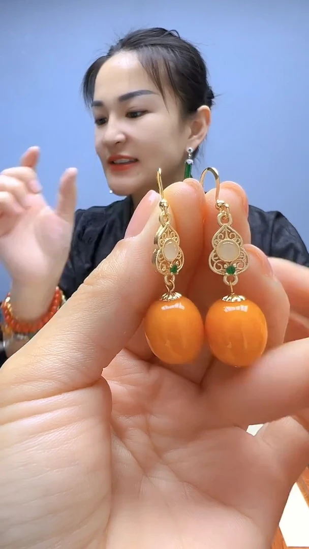 蜜蜡颈饰14K金镶嵌高货diy劲饰