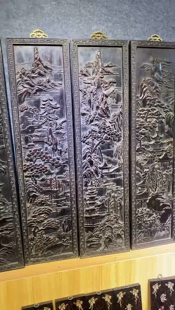 香榧木紫檀拆件雕刻板以直播间实物为准微瑕老物件
