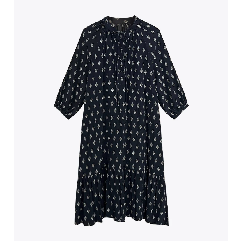 ROYAL MARY高奢时尚潮流优雅舒适百搭桑蚕丝印花连衣裙A23.WJ19