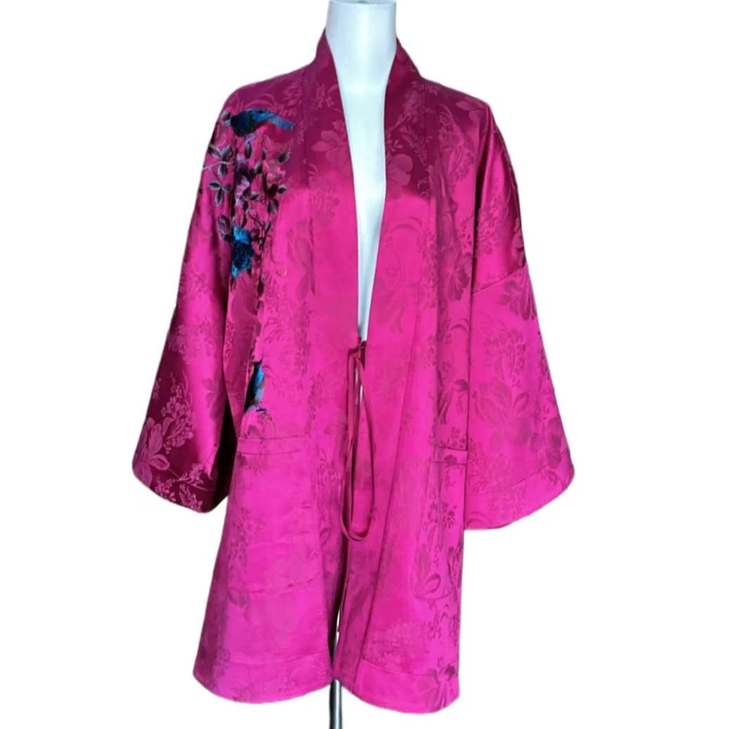 刺绣直身成人长袖秦汉四季汉服民族风印花纯欲辣妹风外套