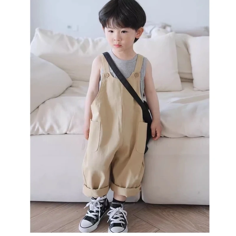 2068高端专享老林家高端春款休闲背带裤卡其色