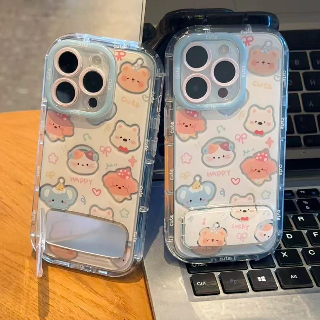 奥菲顿满屏猫狗小象支架适用苹果17羽纱16手机壳华为vivo小米oppo