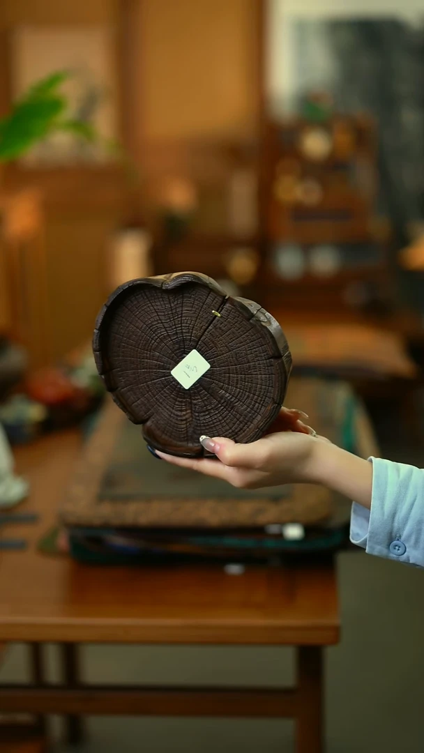 睡**侵檀香木壶承  1号