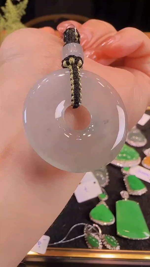 【闪购商品】翡翠吊坠(不含链)未镶嵌天然缅甸A货翡翠冰飘花平安扣