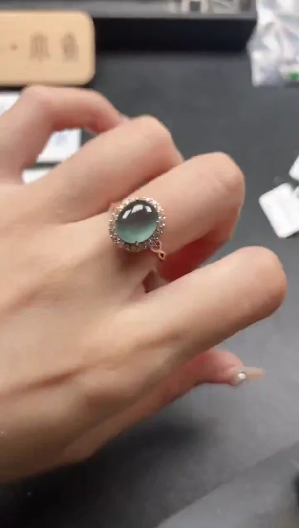 银S925镶嵌戒指翡翠51151