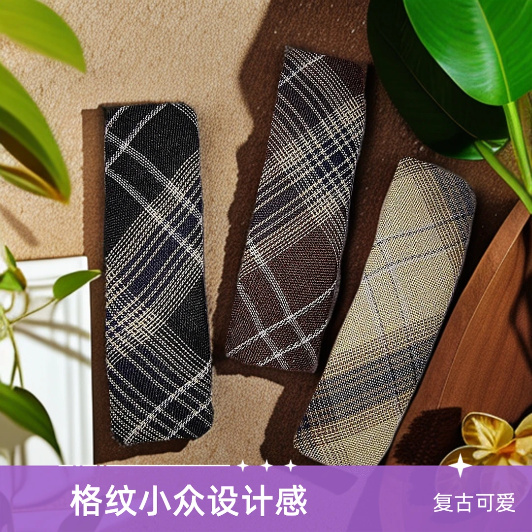 热销侧边BB夹千鸟格豹纹水钻黑丝绒闪钻格纹小众格子红爱心发夹