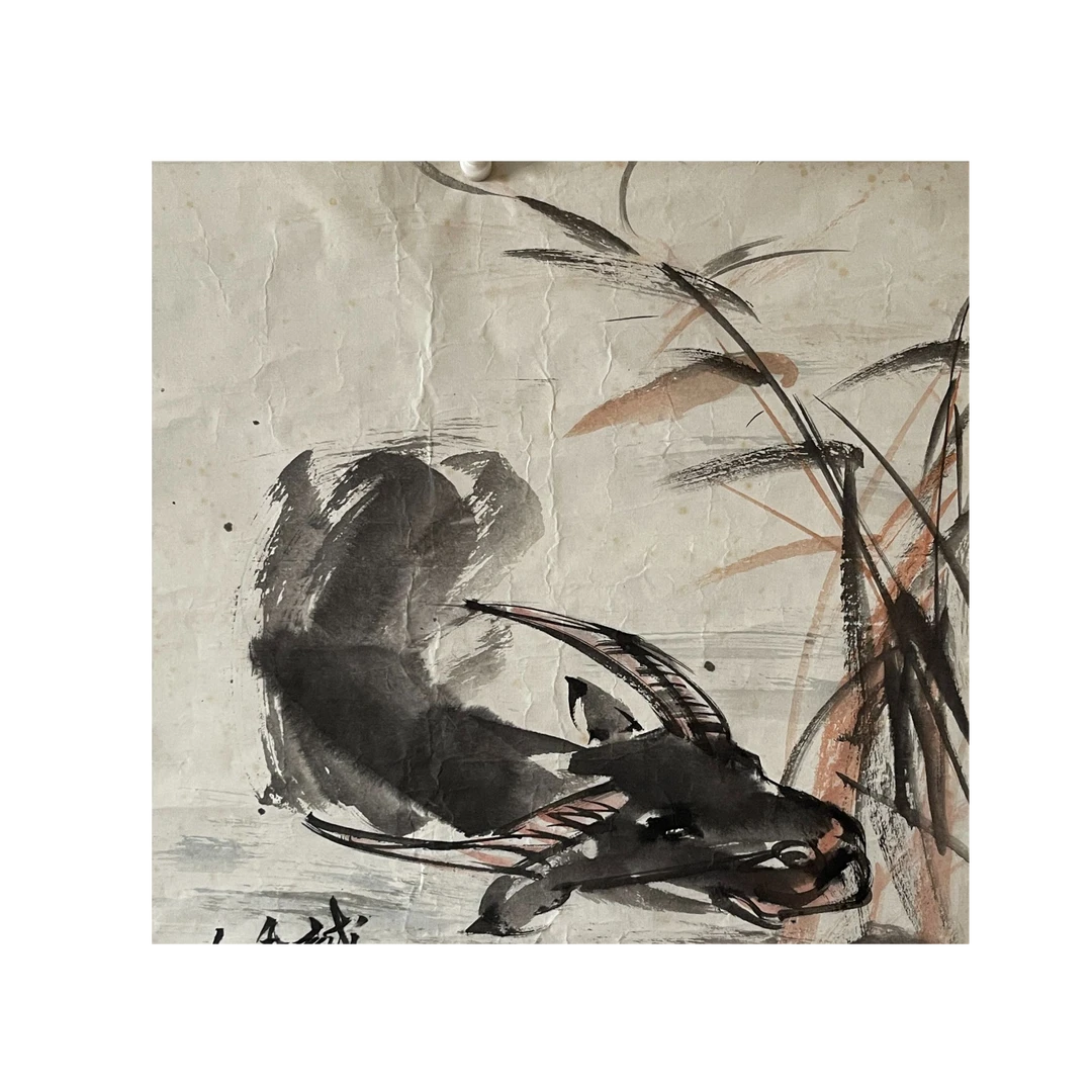 LOT.1104 《牛》43*33cm 纸本设色托片