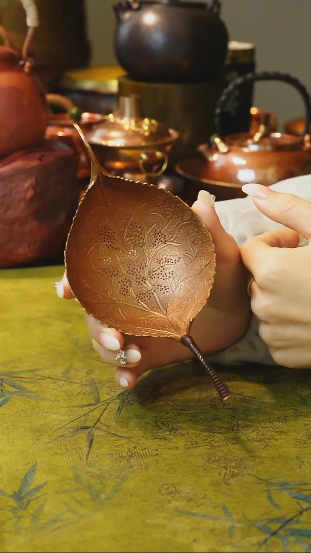 纯紫铜千秋大叶漏加烤色托