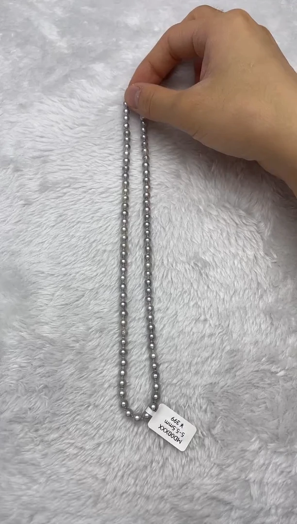 项链银S925镶嵌海水珍珠AK真多麻5-5.5mm