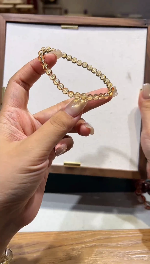 未镶嵌手链水晶全净巴西黄水晶卡5＋