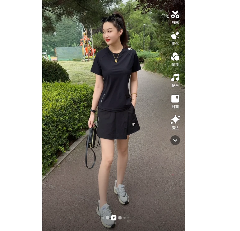 速干冰感显瘦百搭短袖瑜伽健身女圆领休闲女款ins风8833