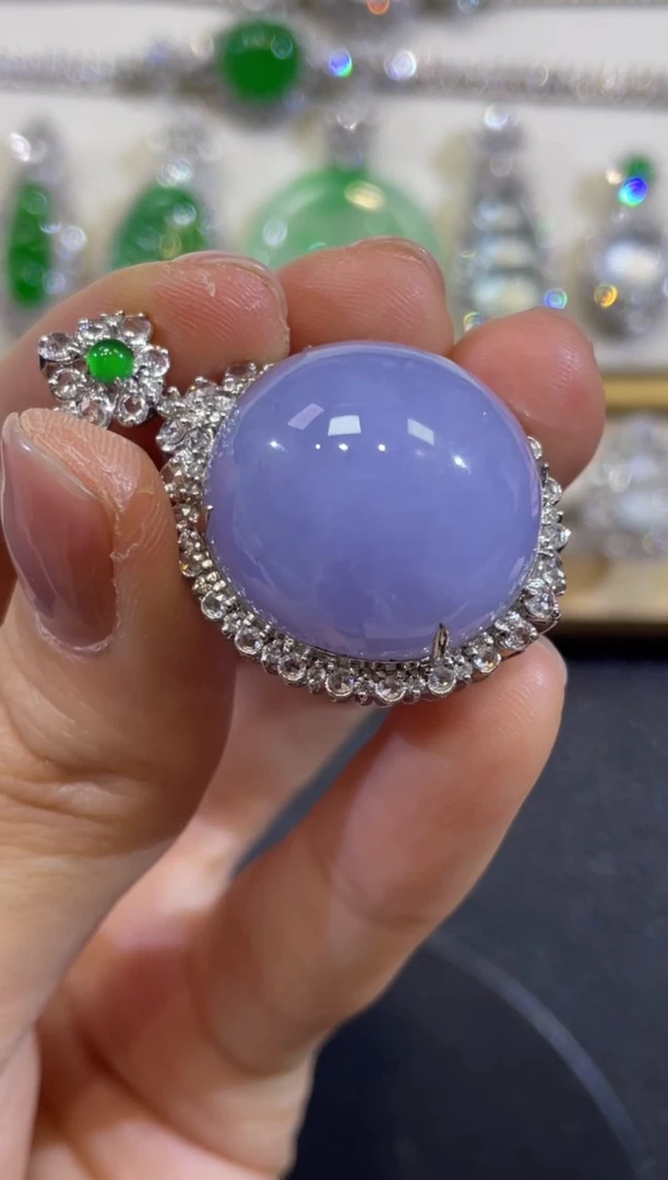 吊坠(不含链)18K金镶嵌翡翠团购12