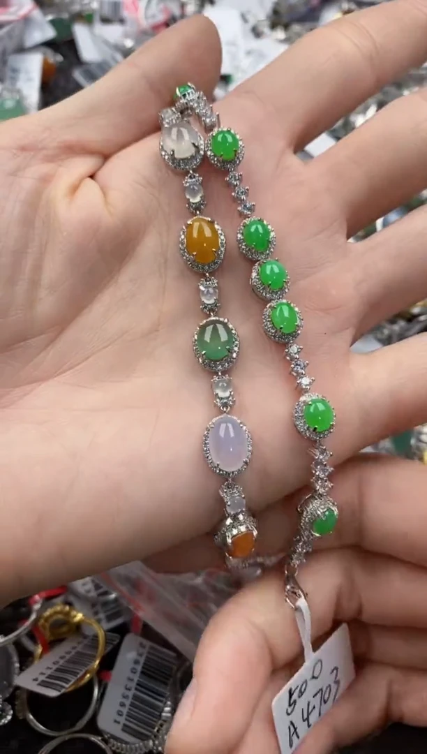 银S925镶嵌戒指翡翠222   3