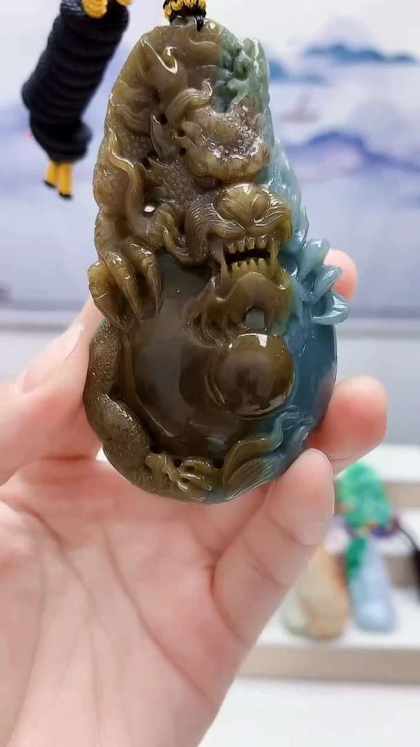 未镶嵌定制翡翠5060lr-毛货挂件53