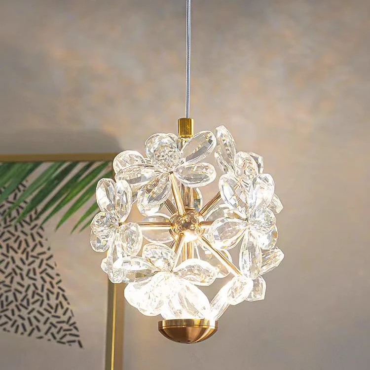 轻奢法式卧室床头小吊灯现代简约轻奢玄关入户床头水晶灯高端水晶