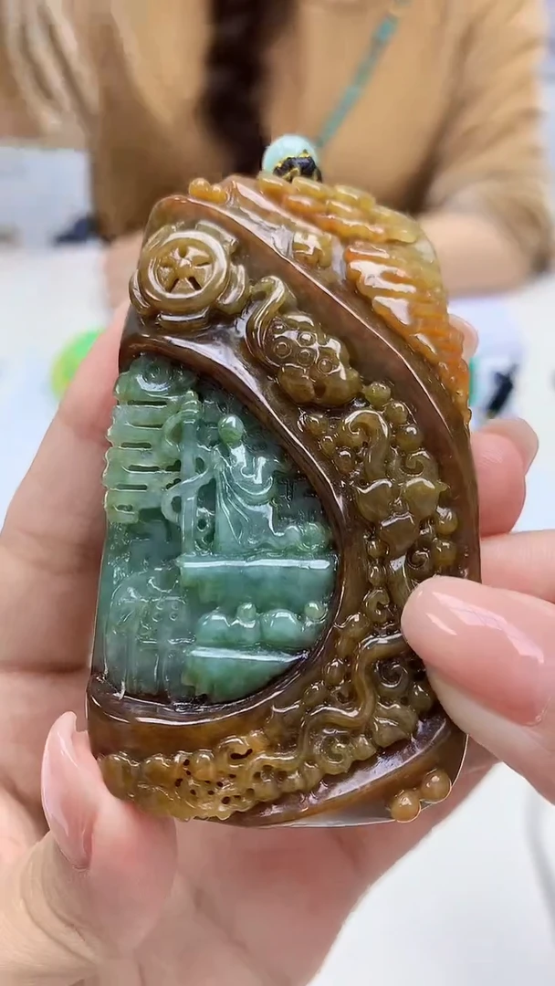 定制翡翠未镶嵌柠**.4829xx-毛货挂件103