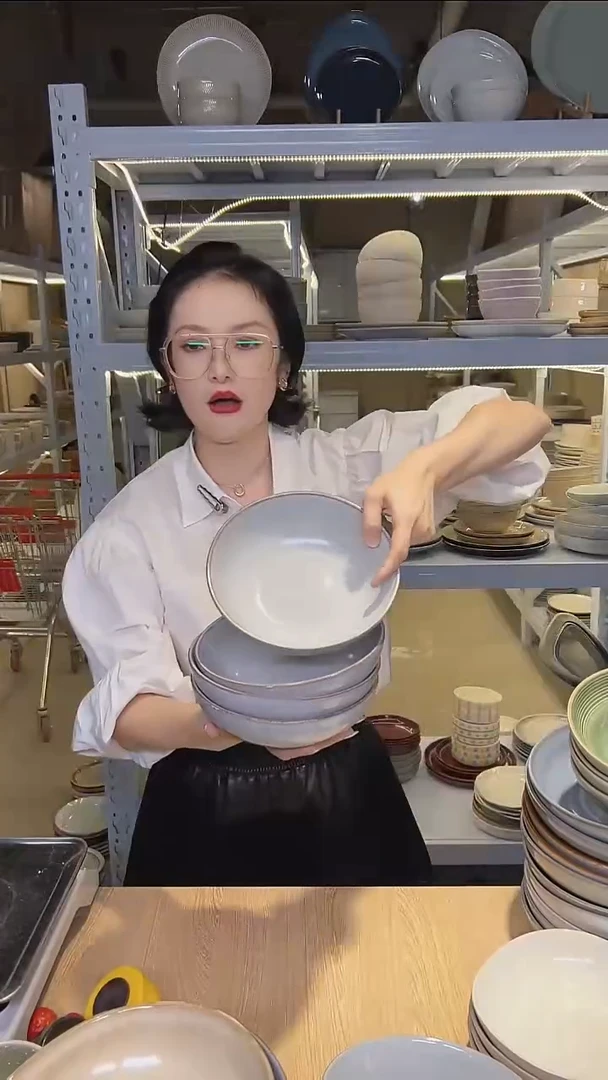 瓷127外贸尾货高温釉下彩陶瓷餐具默认微瑕