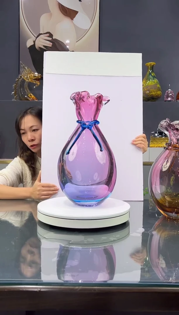 手工艺品琉璃  水晶琉璃花瓶1个