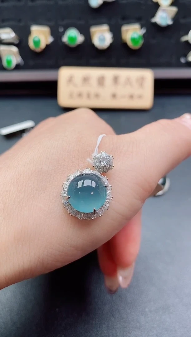 吊坠(不含链)银S925镶嵌翡翠2121