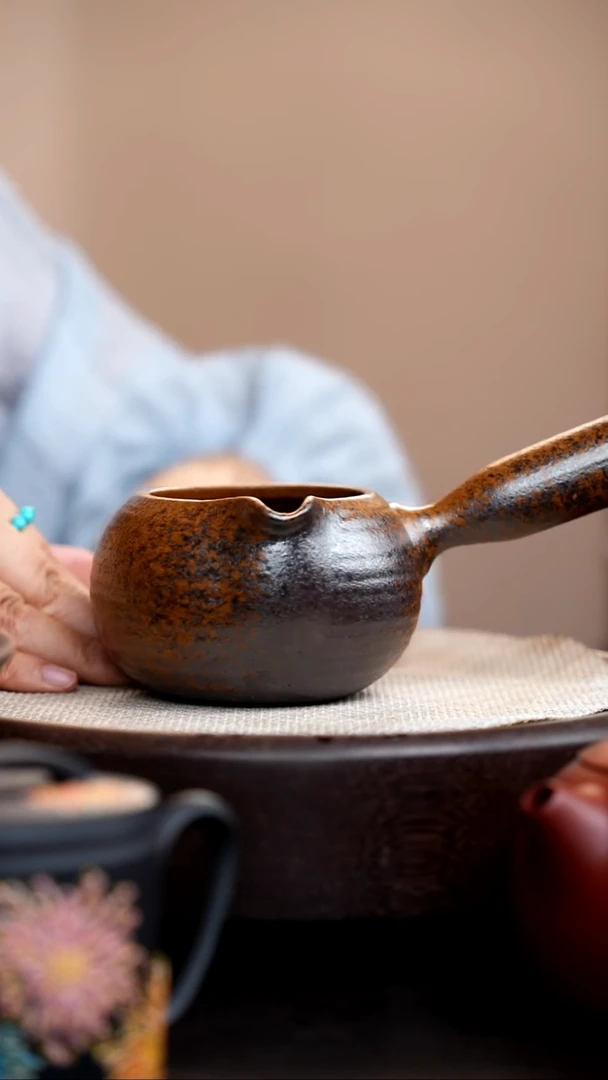 茶壶紫砂柴烧侧把公道杯