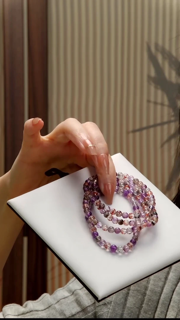 未镶嵌手串水晶超七手串  多样性发一