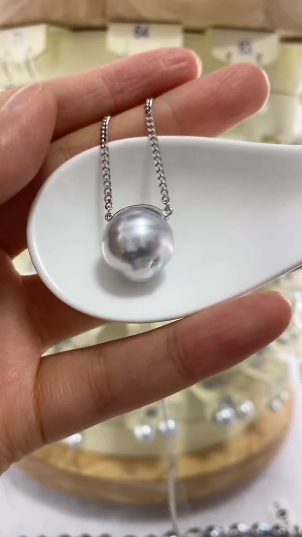 【闪购商品】海水珍珠吊坠(赠链)银S925镶嵌海水珍珠吊坠
