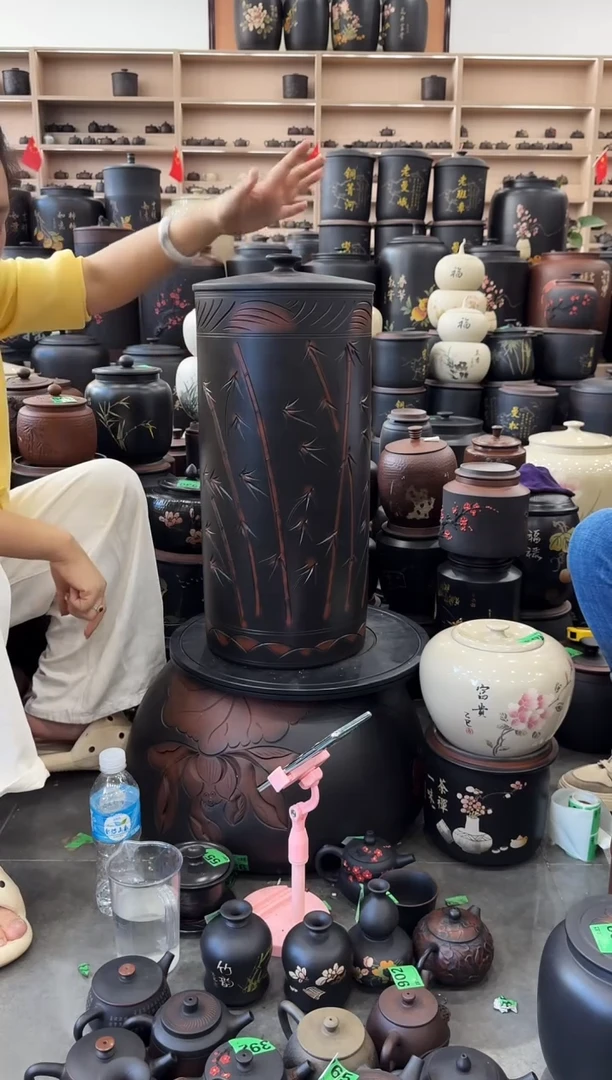 罐完品 线雕竹子21饼 高 57cm 567