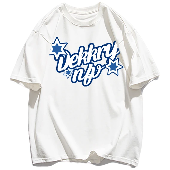 特大码300斤潮牌星星字母印花短袖t恤男夏季街头风纯棉情侣打底衫