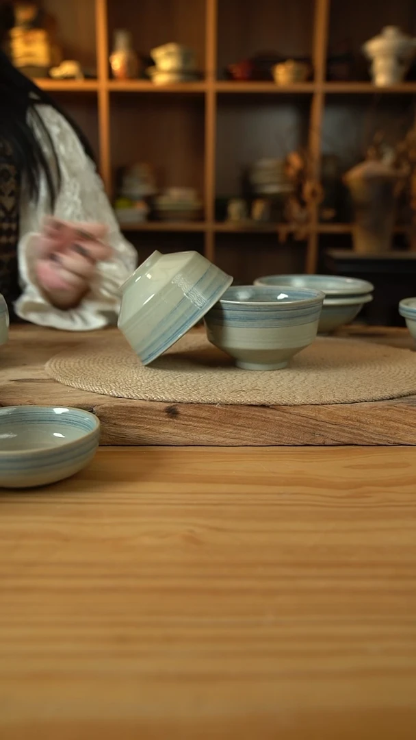 青云系列的5英寸高脚直筒碗2个