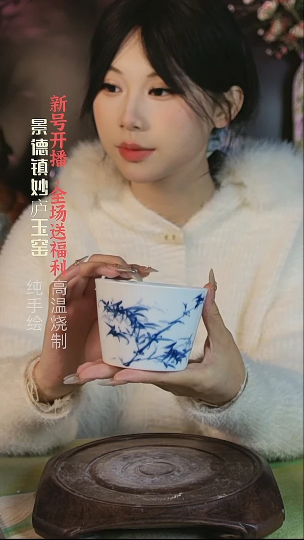 盘妙庐玉窑冰桶杯