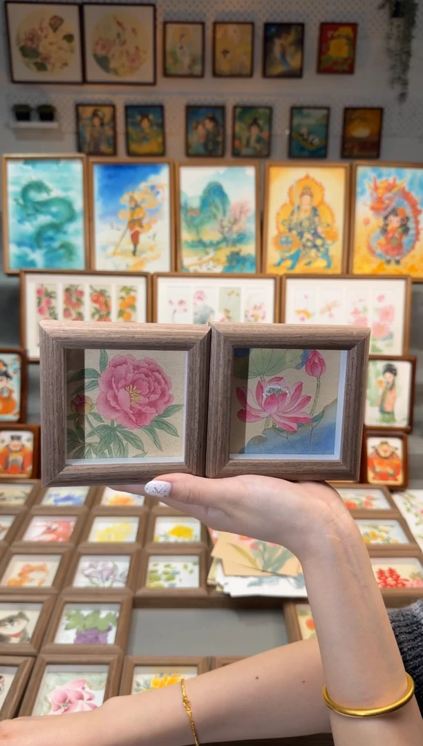 国画红牡丹 碧叶荷花 一组11