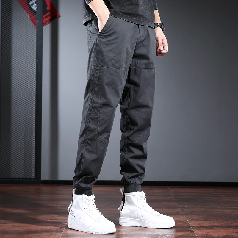 年秋夏新款工装裤男潮牌宽松休闲束脚裤色休闲男士工作裤子DS