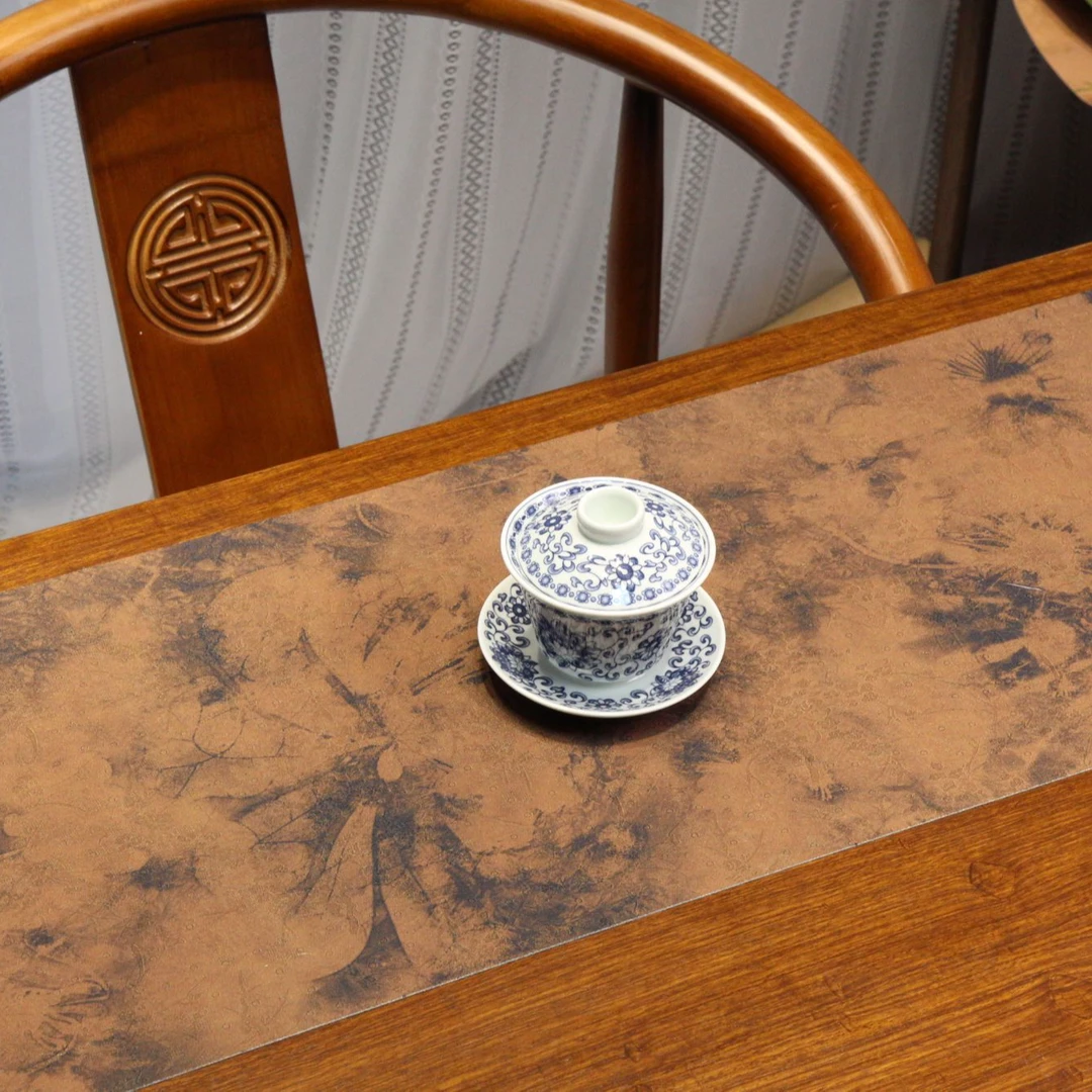 甲骨文 双面可用防水防油茶席新中式桌旗