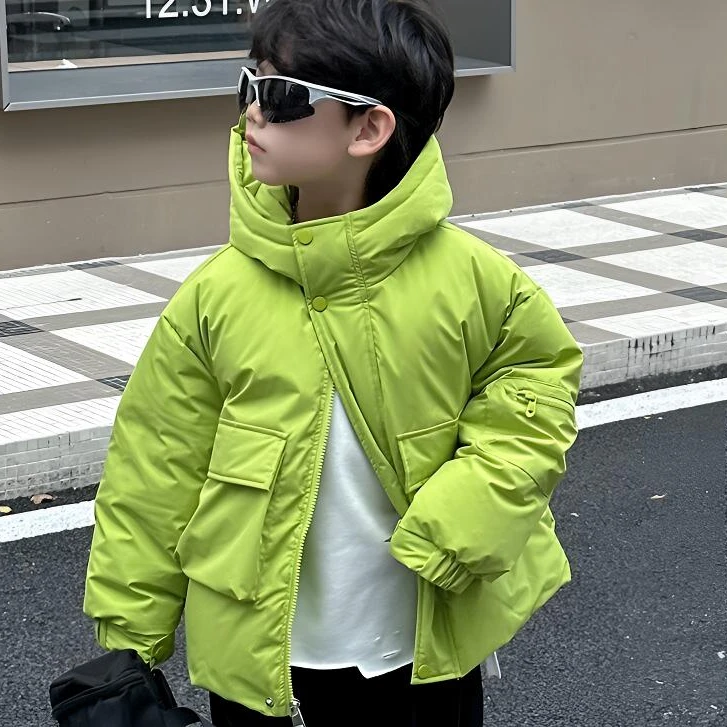 麦哟哟男童冬季羽绒服白鸭绒潮流冬装宽松连帽儿童秋冬韩版童装