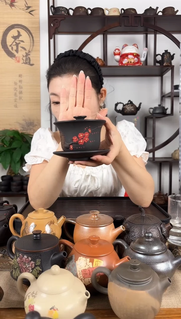 壶三才盖碗 建水紫陶