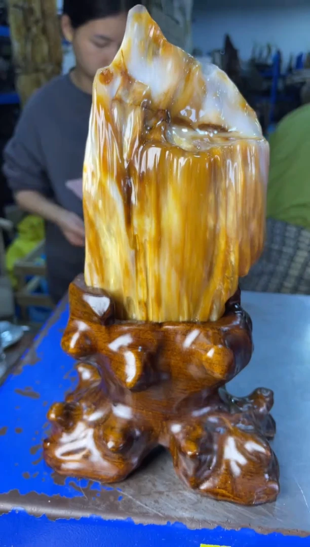 未镶嵌摆件硅化玉7