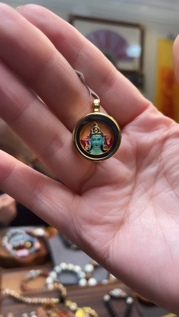 【闪购商品】吊坠0126-15绿度手绘唐卡