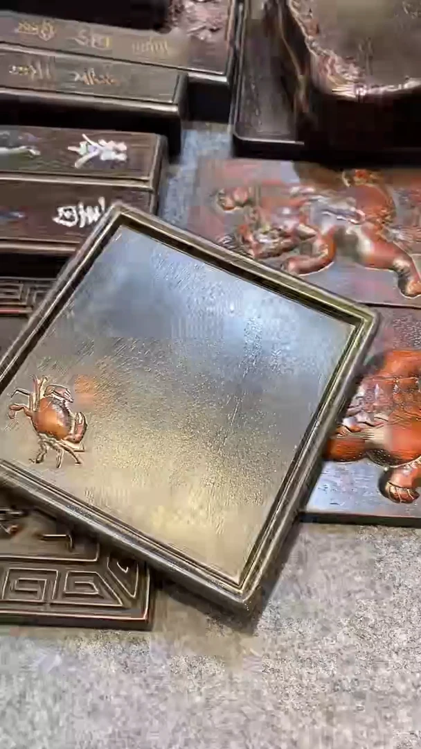 木紫檀木雕刻板一物一拍