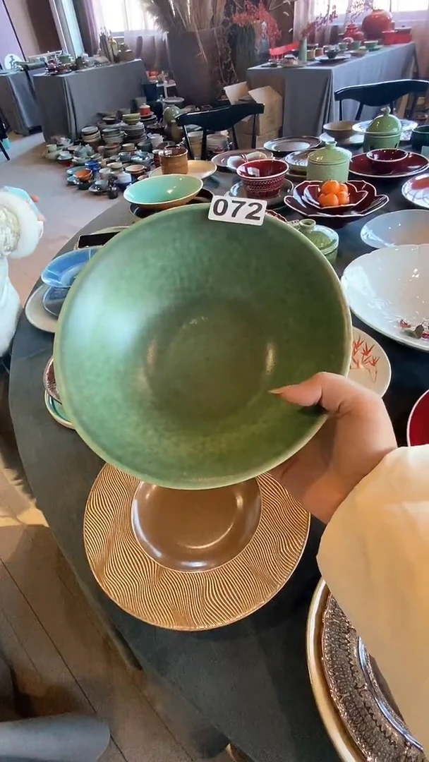 【闪购商品】碗072华夫格绿碗