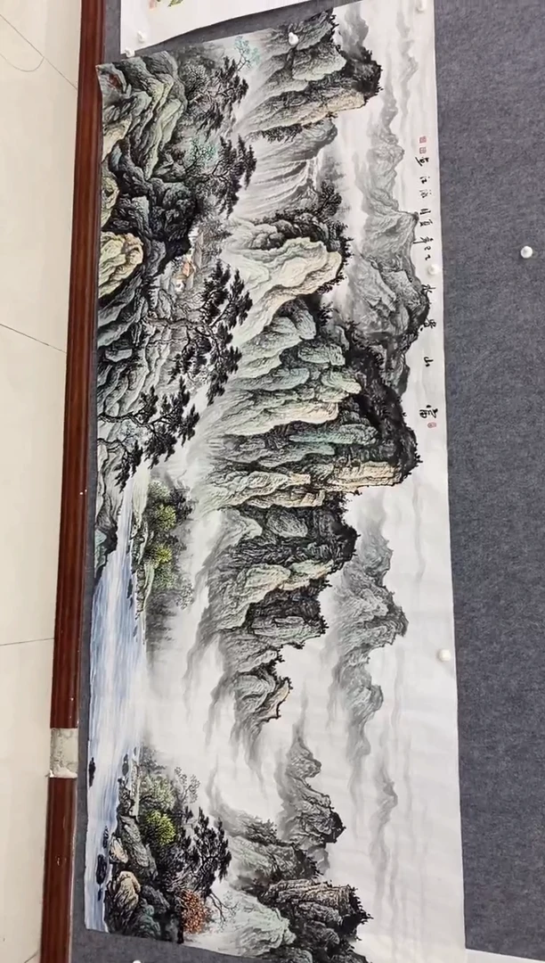 国画沈泳江 手绘 小八尺240*100