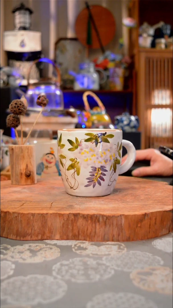 【闪购商品】杯子紫藤花手工手绘手工手绘