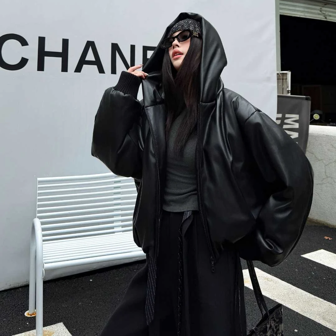 90白鹅绒！25ss冬装新款！现货！ACE同款Jennie明星同款皮羽绒服女