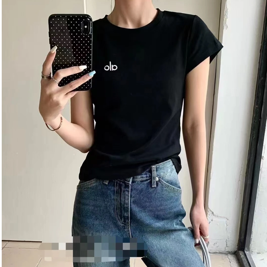 66美衣修身刺绣白色t恤女T恤