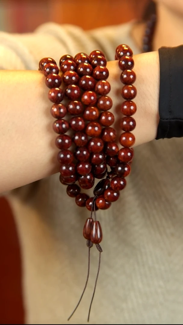 降真香手串/手链清* 海南红降土埋玉化料1.0*108手串