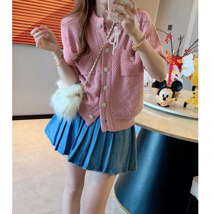 【蜜爷家】韩系小香风针织开衫55667#