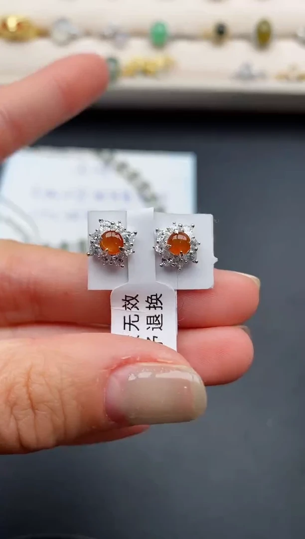 银S925镶嵌戒指翡翠4444444+3